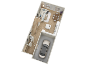 End Unit Floor Plan 3D